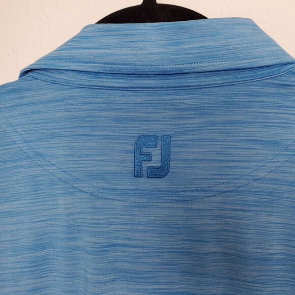 FootJoy Mens Golf Polo Size L Blue Short Sleeve Logo - Picture 6 of 9